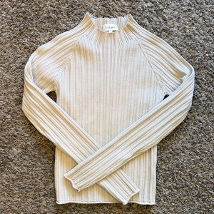 Bohme Cream Ribbed Turtleneck Sweater